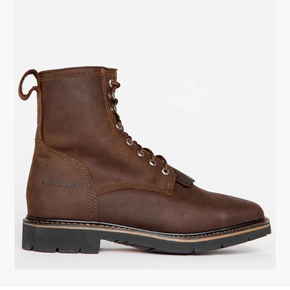 Cody James Mustang Lace-Up Leather Work Boots | Genuine Leather NWOT - Picture 2 of 4